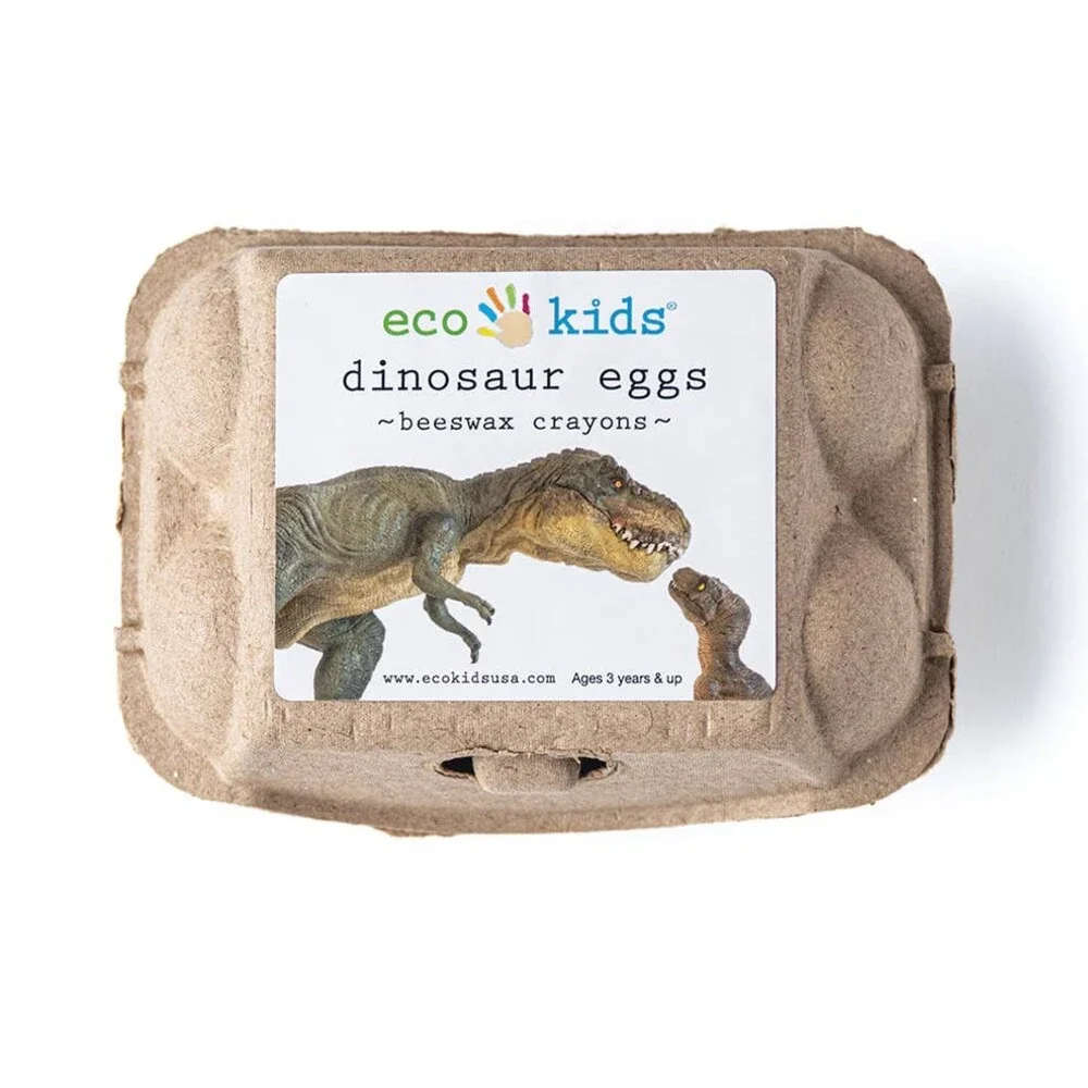 Beeswax Crayons - Dinosaur Eggs - 6 Eco-Friendly Colors